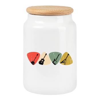 Médiator Mosaïque - Boîte à biscuits avec couvercle en bois - blanc - Devant