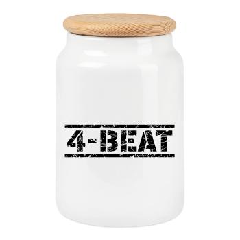 4 Beat - Cookie Jar with Wooden Lid - white - Front