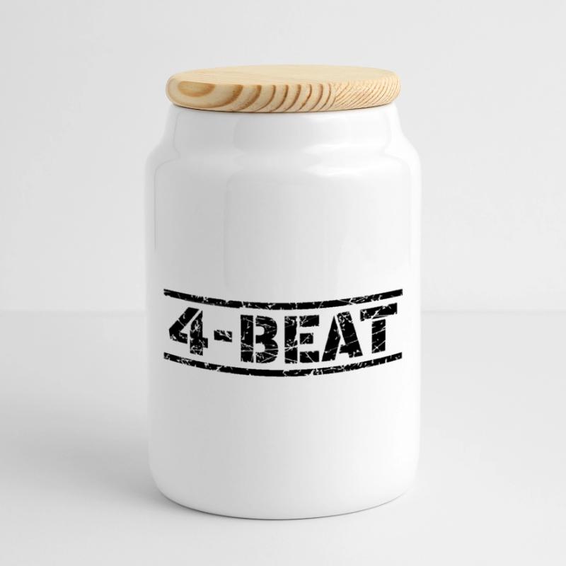 4 Beat Cookie Jar with Wooden Lid