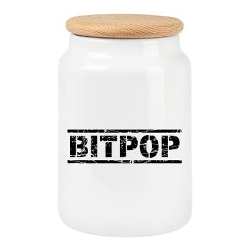 Bitpop - Cookie Jar with Wooden Lid - white - Front