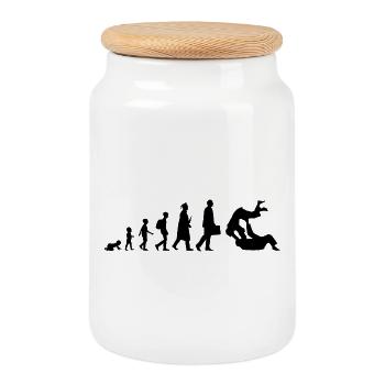 Développement du Judo - Boîte à biscuits avec couvercle en bois - blanc - Devant