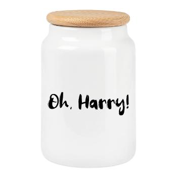 Oh, Harry! Concevoir - Boîte à biscuits avec couvercle en bois - blanc - Devant