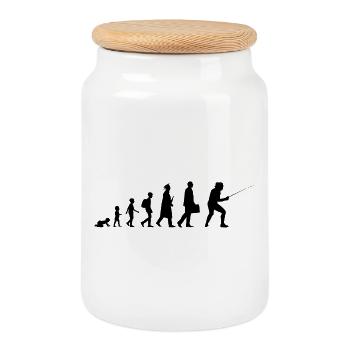 Development of fencing - Cookie Jar with Wooden Lid - white - Front