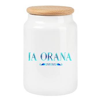 IA ORANA (Blue Lagoon) - Boîte à biscuits avec couvercle en bois - blanc - Devant