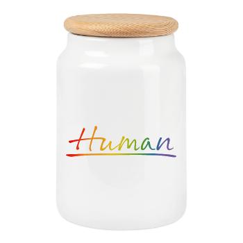 Chemise Pride Human - Boîte à biscuits avec couvercle en bois - blanc - Devant