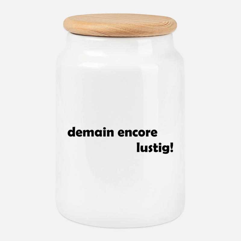 demain encore lustig - Keksdose mit Holzdeckel - Weiß