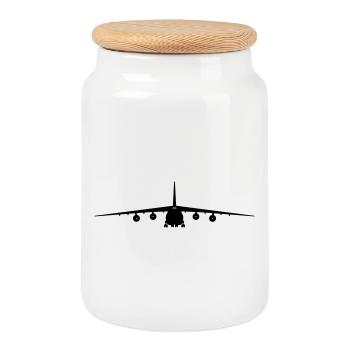 An-124 - Keksdose mit Holzdeckel - Weiß - Vorne