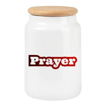 Christliche Sprüche Gebet Prayer Jesus Bibel - Keksdose mit Holzdeckel - Weiß - Vorne
