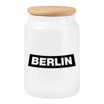 Berlin Chapter Element (JGA MC-Rocker-Design) - Keksdose mit Holzdeckel - Weiß - Vorne