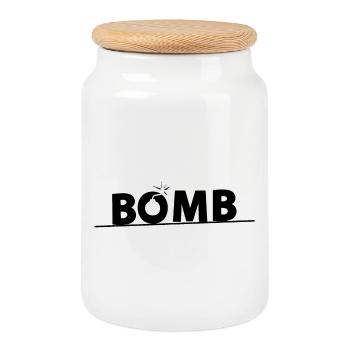 bomb - Keksdose mit Holzdeckel - Weiß - Vorne