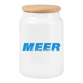 SEA FOR ME - Cookie Jar with Wooden Lid - white - Front