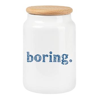 L’ennui ennuyeux - Boîte à biscuits avec couvercle en bois - blanc - Devant