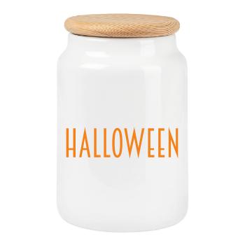 HALLOWEEN - Keksdose mit Holzdeckel - Weiß - Vorne