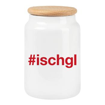ISCHGL - Keksdose mit Holzdeckel - Weiß - Vorne