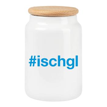 ISCHGL Austria Österreich - Keksdose mit Holzdeckel - Weiß - Vorne