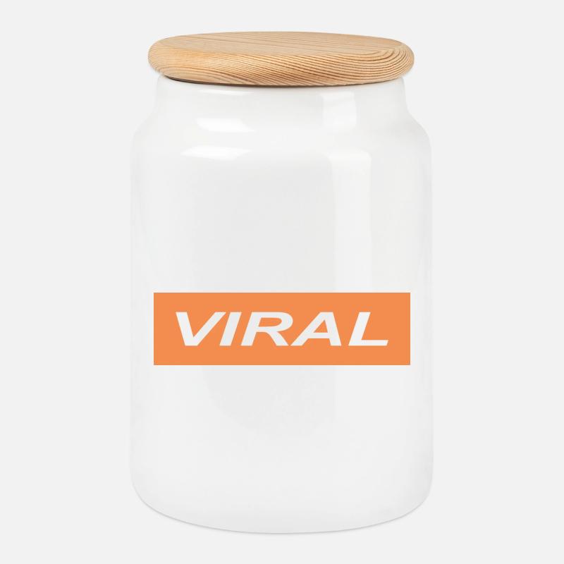 Viral - Boîte à biscuits avec couvercle en bois - blanc