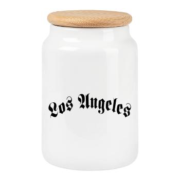los angeles - Keksdose mit Holzdeckel - Weiß - Vorne