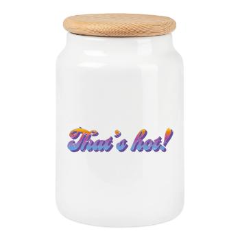 C’est chaud ! – Style dégradé rétro - Boîte à biscuits avec couvercle en bois - blanc - Devant