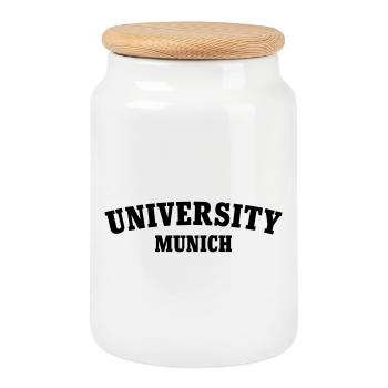 Universität München - Keksdose mit Holzdeckel - Weiß - Vorne