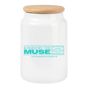 Inspired & Creative – Aesthetic Statement - Cookie Jar with Wooden Lid - white - Front