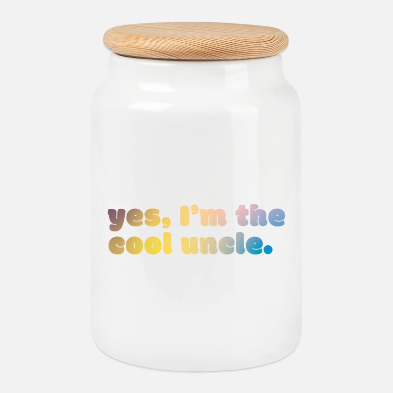 Cool Uncle Statement - Keksdose mit Holzdeckel - Weiß