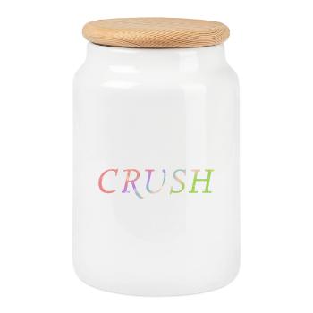 Crush coloré - Boîte à biscuits avec couvercle en bois - blanc - Devant