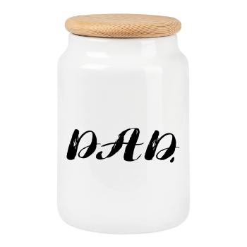 Dad Father's Day Dad - Cookie Jar with Wooden Lid - white - Front