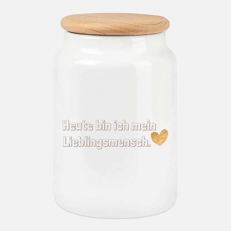 Heute bin ich mein Lieblingsmensch – Selbstliebe - Keksdose mit Holzdeckel - Weiß