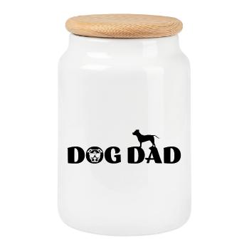 Staffy Pitbull Lover - Cookie Jar with Wooden Lid - white - Front
