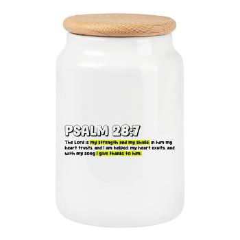 Conception de citation de motivation Empowered Faith - Boîte à biscuits avec couvercle en bois - blanc - Devant