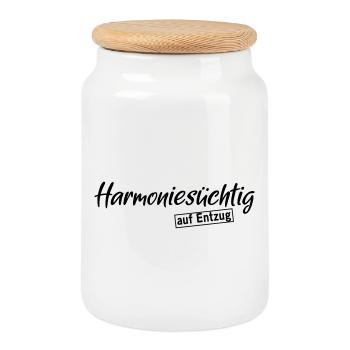Harmony addict - Cookie Jar with Wooden Lid - white - Front