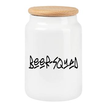 beer-squad - Keksdose mit Holzdeckel - Weiß - Vorne