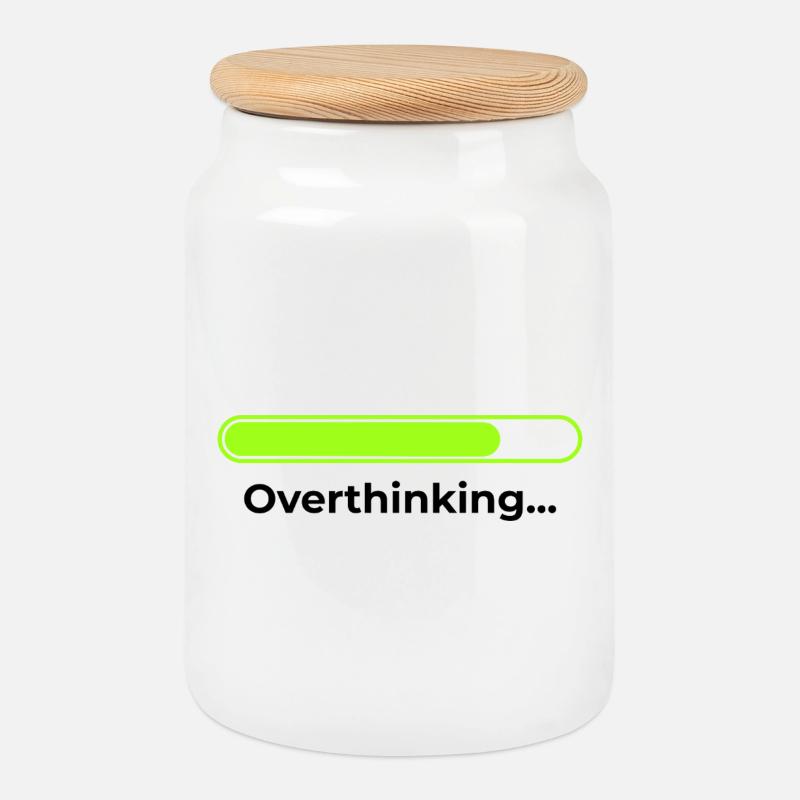 Overthinking - Keksdose mit Holzdeckel - Weiß