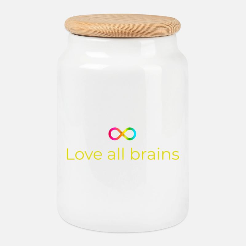 Love_all_brains - Keksdose mit Holzdeckel - Weiß