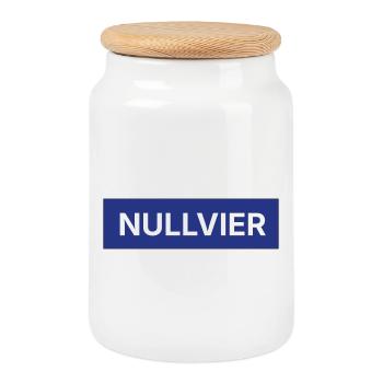 Logo de la boîte Nullvier - Boîte à biscuits avec couvercle en bois - blanc - Devant