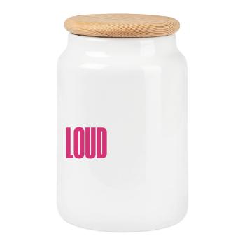 Fort n’est pas synonyme de droit - Boîte à biscuits avec couvercle en bois - blanc - Devant