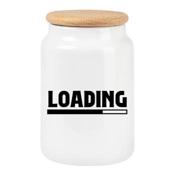 Loading - Cookie Jar with Wooden Lid - white - Front