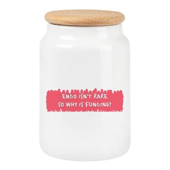 Endo Isn’t Rare So Why Is Funding Quote - Cookie Jar with Wooden Lid - white - Front