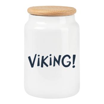 Viking Cree Rough Typo - Cookie Jar with Wooden Lid - white - Front