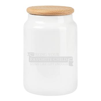 Être votre enfant préféré semble être un cadeau suffisant - Boîte à biscuits avec couvercle en bois - blanc - Devant