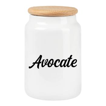 Avocate Droit Justice Tribunal Barreau Défense - Boîte à biscuits avec couvercle en bois - blanc - Devant