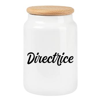 Directrice Chef Entreprise Management Leader Pro - Boîte à biscuits avec couvercle en bois - blanc - Devant
