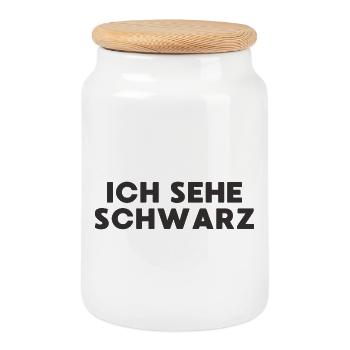 I See Black Black Edition - Cookie Jar with Wooden Lid - white - Front
