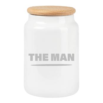 THE MAN - Keksdose mit Holzdeckel - Weiß - Vorne