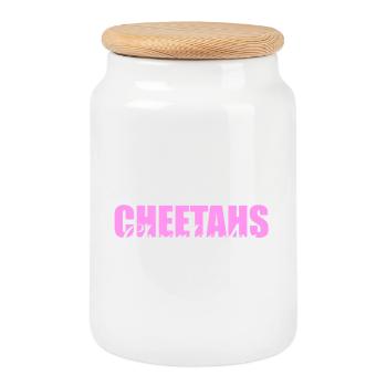 Logo (front) - Cookie Jar with Wooden Lid - white - Front