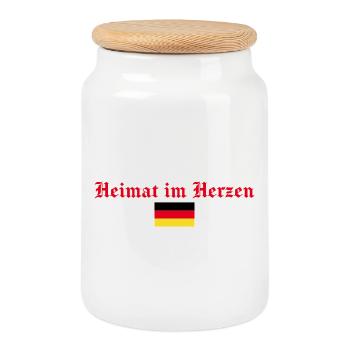 Heimat Im Herzen Deutschland Deutscher - Keksdose mit Holzdeckel - Weiß - Vorne