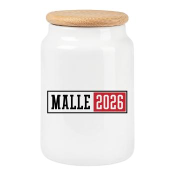 Malle 2026 - Cookie Jar with Wooden Lid - white - Front