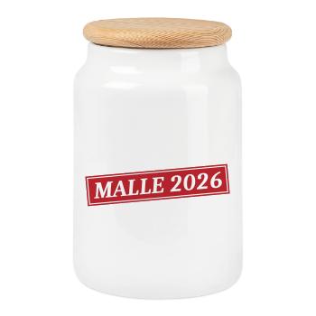 Malle 2026 - Cookie Jar with Wooden Lid - white - Front