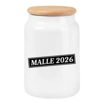 Malle 2026 - Cookie Jar with Wooden Lid - white - Front