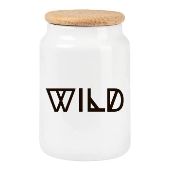 WILD - Keksdose mit Holzdeckel - Weiß - Vorne